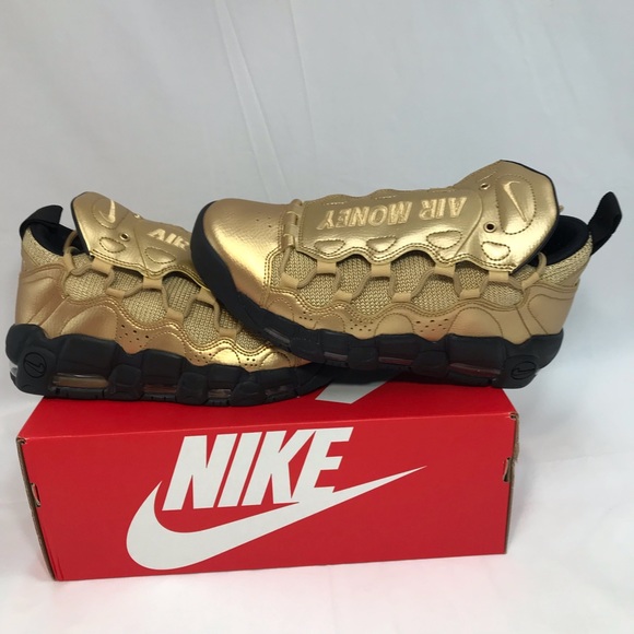 nike air more money metallic gold